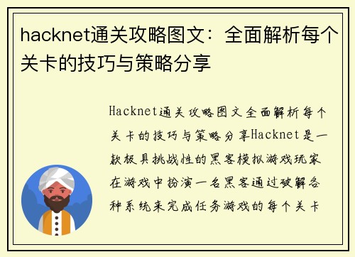hacknet通关攻略图文：全面解析每个关卡的技巧与策略分享